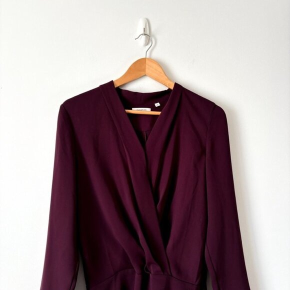 Aritzia Babaton Gershwin Wrap Dress Dark Purple Maroon Size 4 - Picture 5 of 8